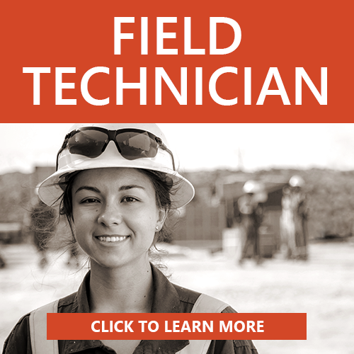 Photo of a woman in a hard hat with text.