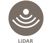 Brown circle with a LiDAR icon