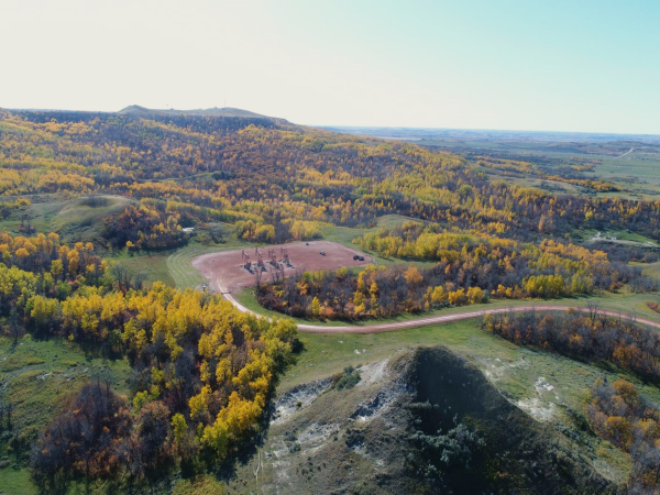Color photo of the Killdeer Mountains