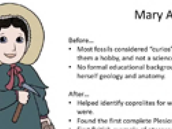 Cartoon of Mary Anning