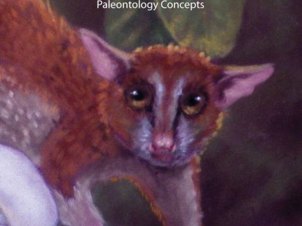 Prehistoric mammal on a branch