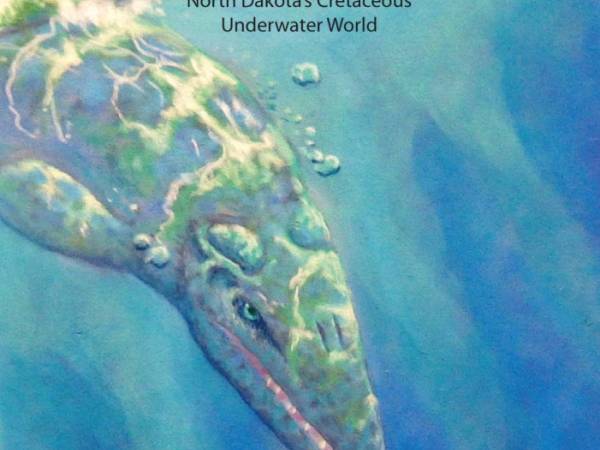 Mosasaur diving in a shallow sea