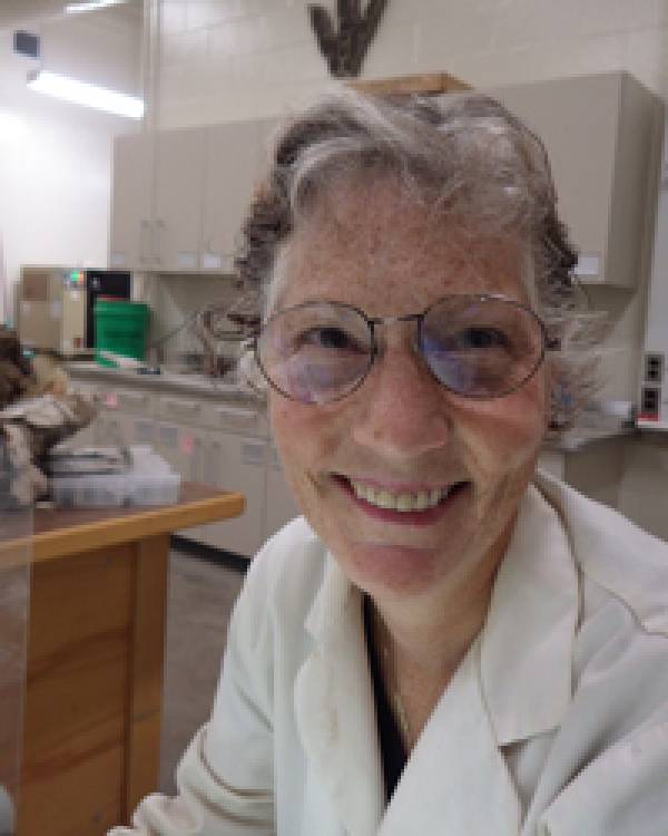Amy Sakariassen in the lab