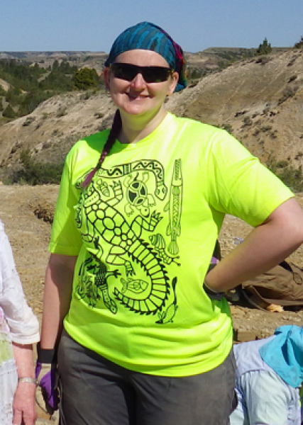 Becky on a field dig