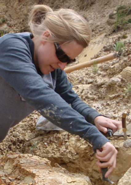Sam digging out a turtle in the Golden Valley