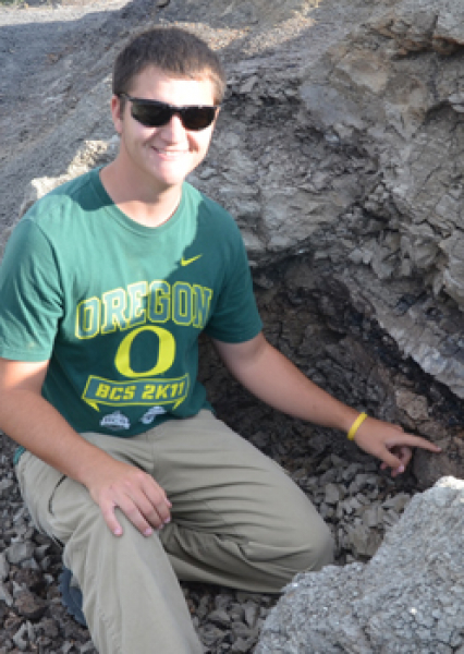 Sean pointing at the KPg boundary