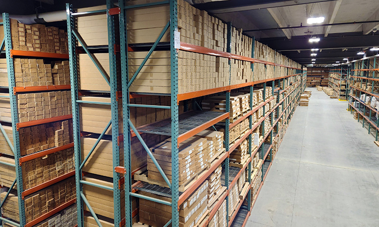 Wilson M. Laird Core & Sample Library warehouse shelves