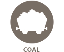 brown circle with white coal train car icon