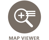 brown circle with white magnifying glass icon