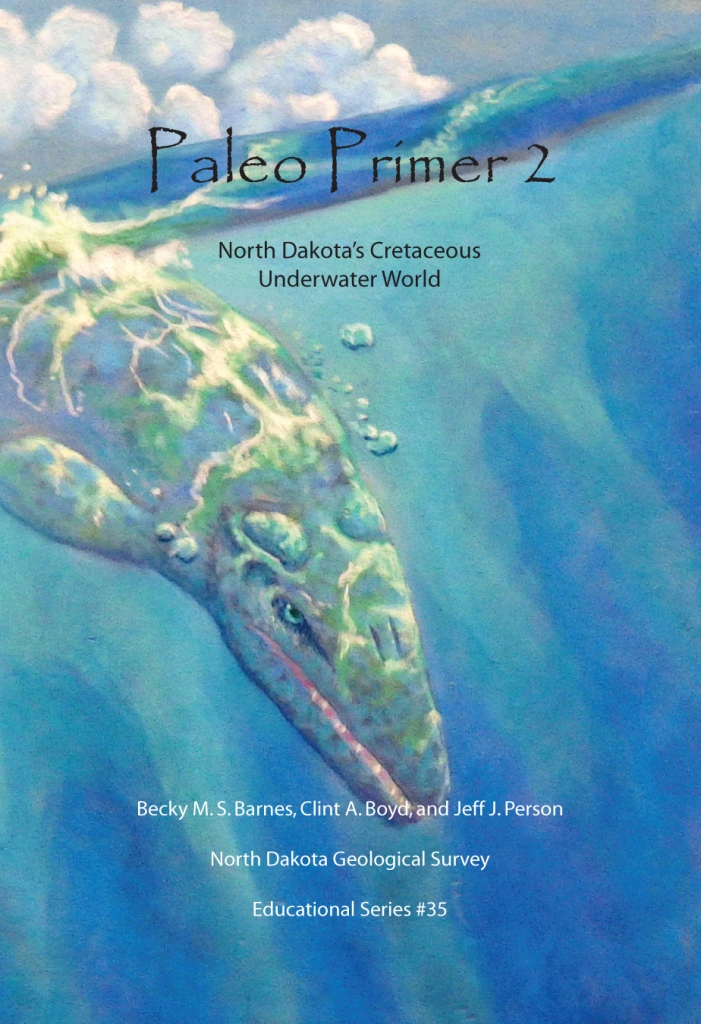 Mosasaur diving in a shallow sea