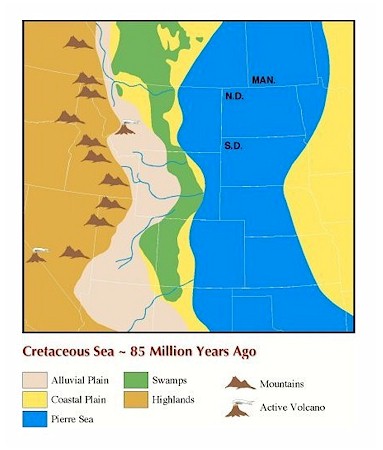 Cretaceous Seaway Map - 85 million years ago