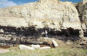 The top 15 feet of the Harmon coal is exposed along East River Road north of Amidon, Slope County. The Harmon and Hansen beds are stacked together in this area and consist of about 40 feet of coal. The Harmon bed extends over an area of at least 5,500 square miles in Bowman, Adams, Slope, and Golden Valley counties and has been mined in eastern Bowman County since 1925. 