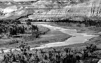 The Little Missouri Badlands are carved from 55-million-year-old river, lake, and swamp sediments of the Fort Union Group.