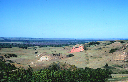 View over the Missouri River south of Riverdale, McLean County, North Dakota (Photo by J. Bluemle). 