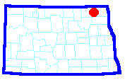 Map showing location of  the old Portland Cement Company plant near Concrete in eastern Cavalier County. 