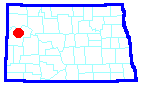 Location Map Sentinel Butte tuff or blue bed occurs near the middle of the Sentinel Butte Formation in McKenzie County