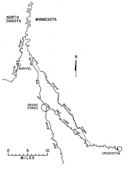 Evidence of isostatic rebound in the valley of the Red River of the North.