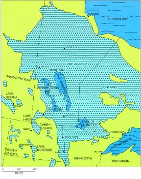 Extent of glacial Lake Agassiz