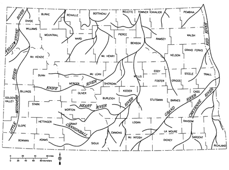 Steps in the formation of the Red River Valley and the Pembina Escarpment.